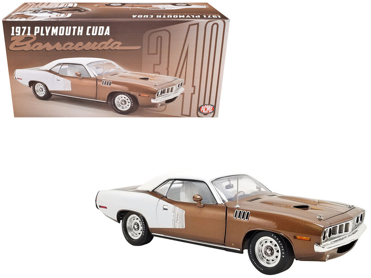 1971 PLYMOUTH BARRACUDA TAHITIAN WALNUT W/VINYL TOP 1/18 DIECAST ACME A1806134VT