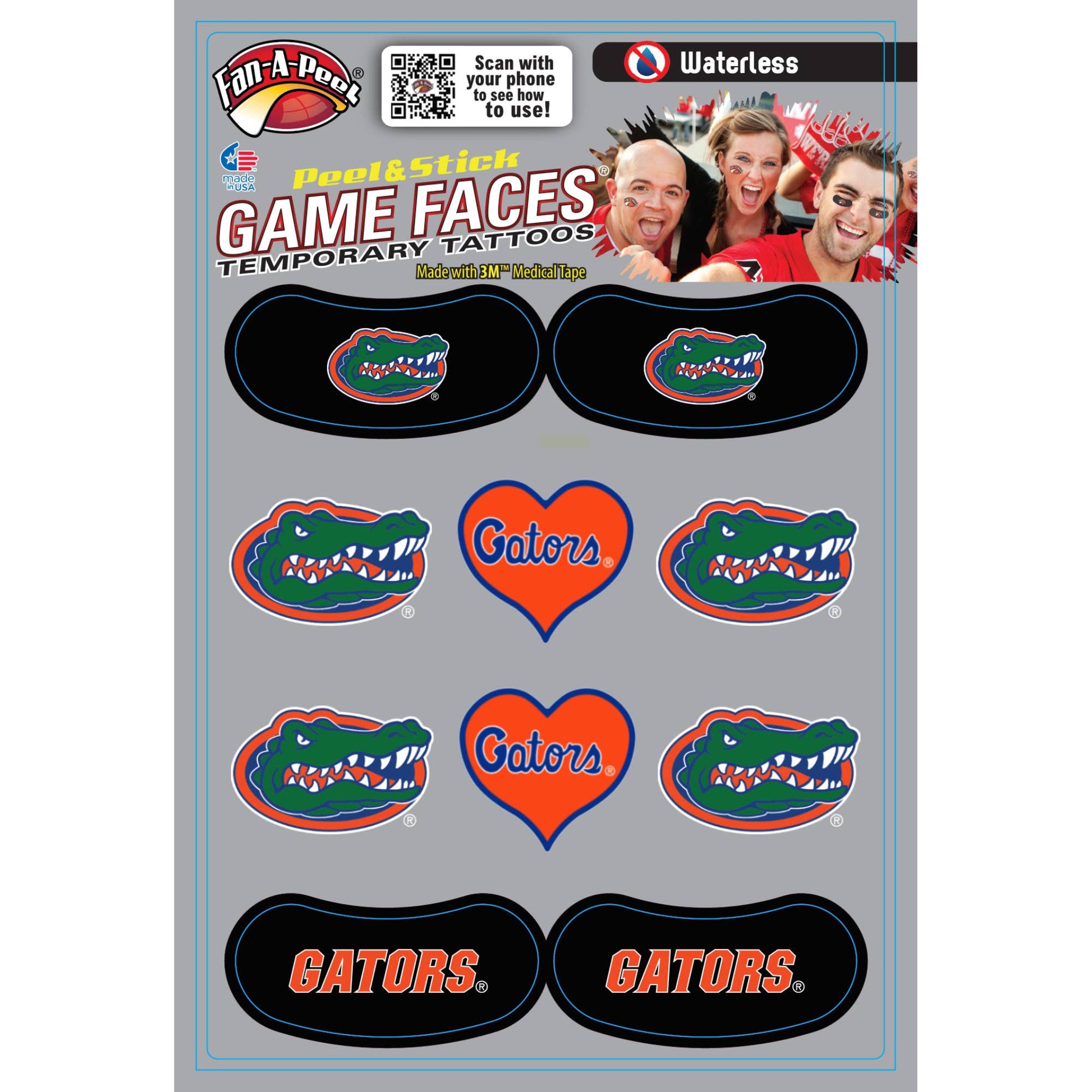 Florida Game Faces® Temporary Tattoos